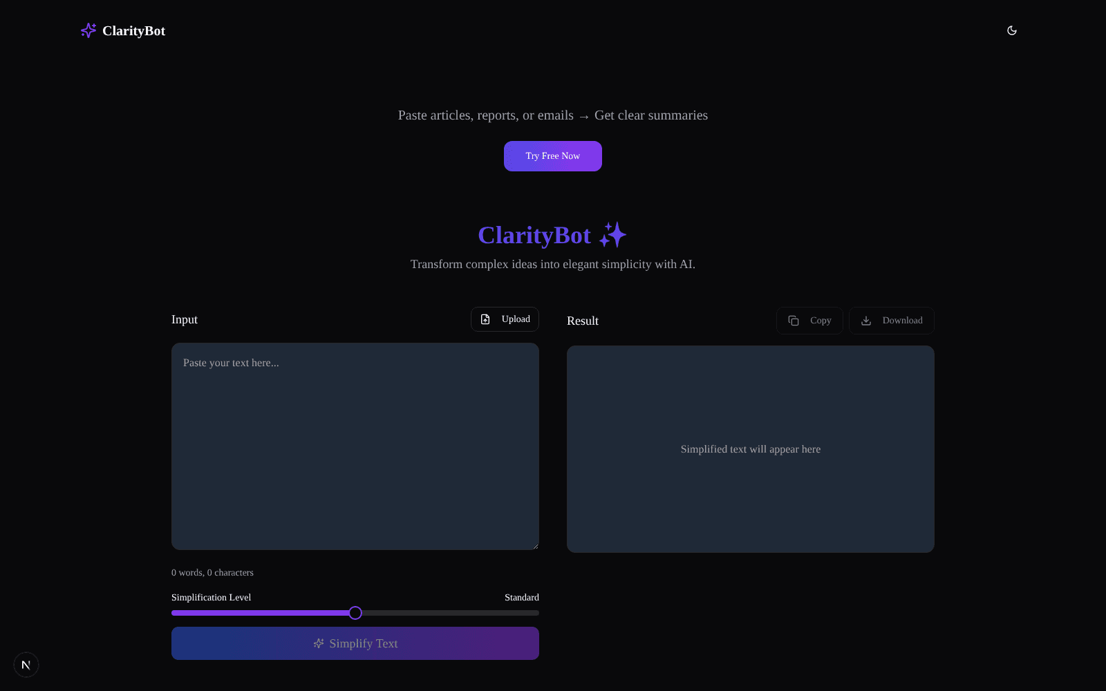 ClarityBot preview